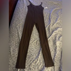 Brown tank skinny leg jumpsuit size large